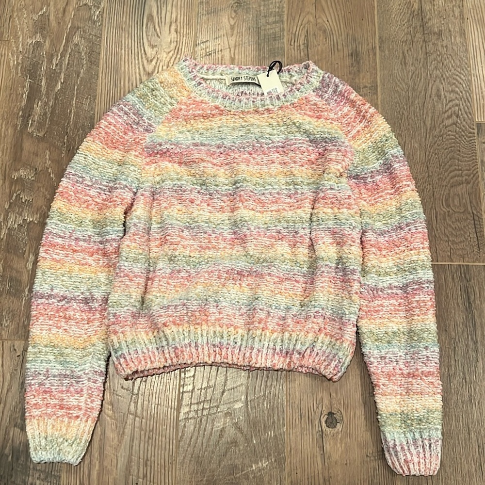 Vibrant Striped Crew Neck Sweater